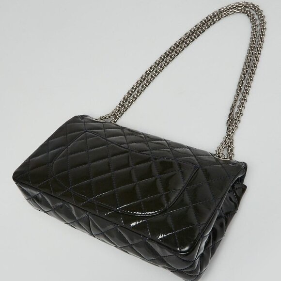 Chanel Blue/Green 2.55 Reissue Quilted Classic Patent Leather 226 Flap Bag - Picture 3 of 12